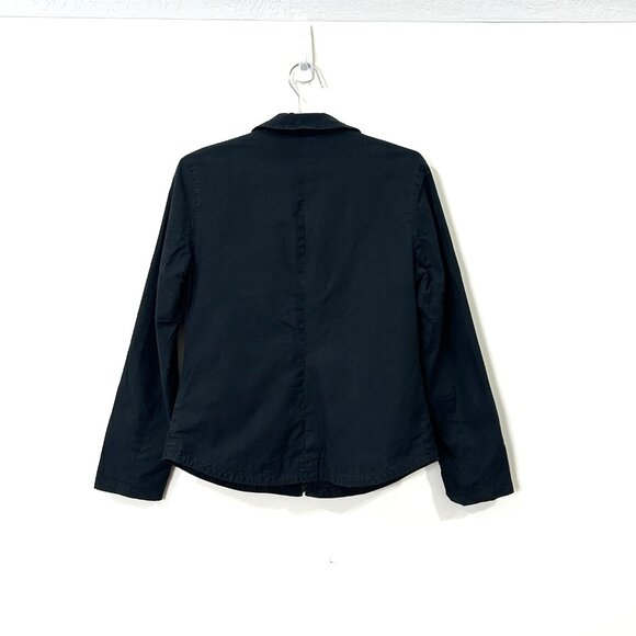 VTG GAP Jacket M Black Zip Classic Stretch Cotton Y2K 90s Style 2001 Lined - Picture 2 of 11